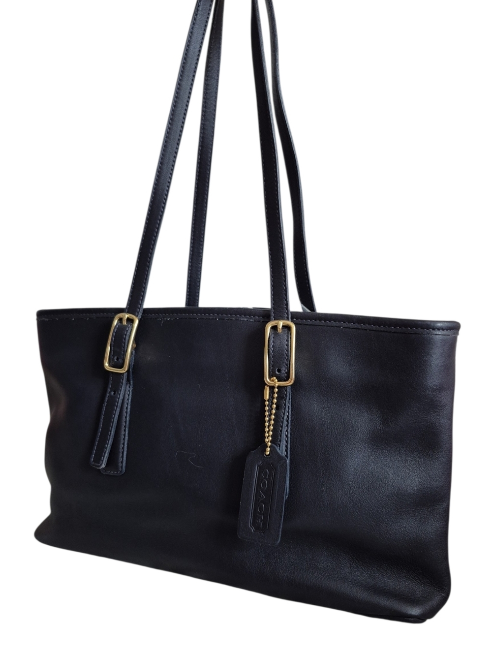 Classic Vintage Coach Navy Leather USA Tote Bag - Picture 16 of 16